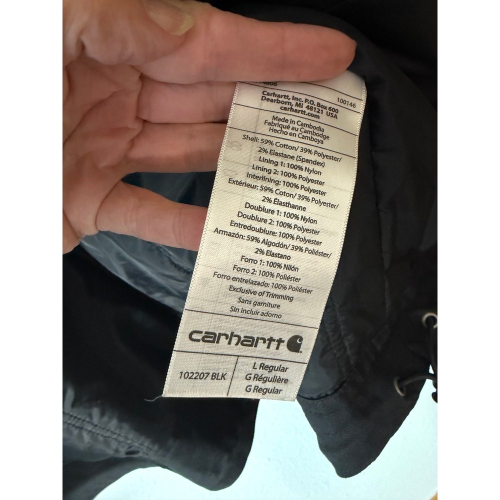 Carhartt Full Swing Cryder Jacket Mens Large Black Quick Duck Insulated 102207 - Picture 9 of 10